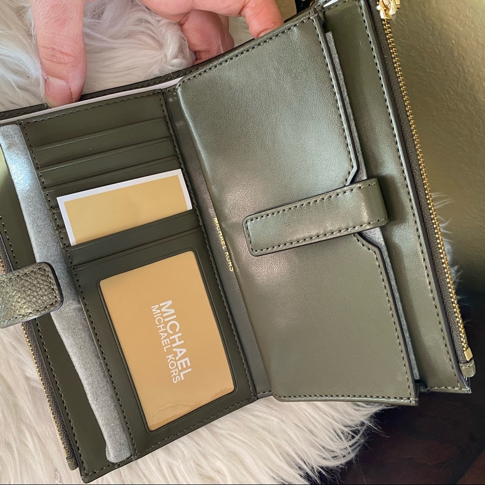 Michael Kors jet set travel double zipper wallet wristlet - Picture 3 of 7